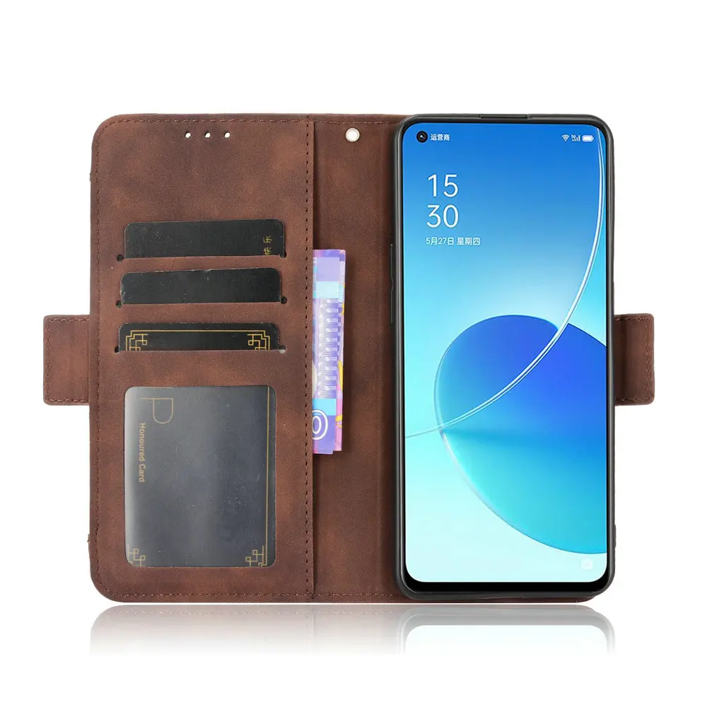 2021 reno6 4g 5g luxury case removable card slot leather wallet phone cover for oppo reno 6 pro plus case reno 6pro flip book f free global shipping