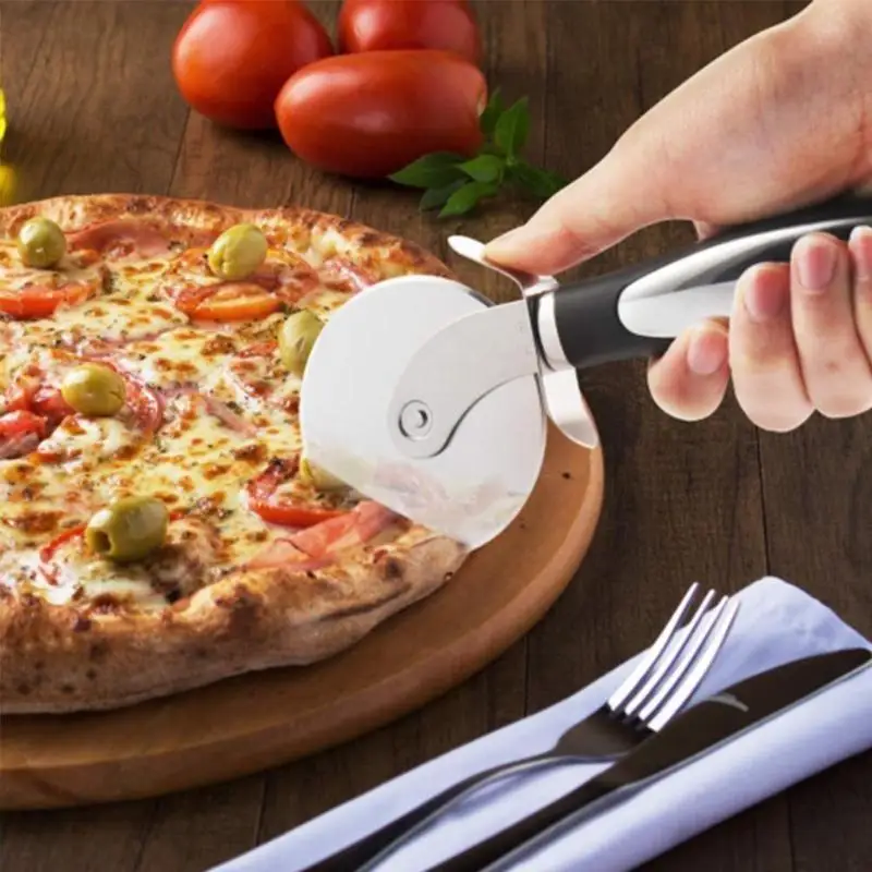 Нож для пиццы стальной колесный пицца нож торта хлеба Пирогов пасты инструменты