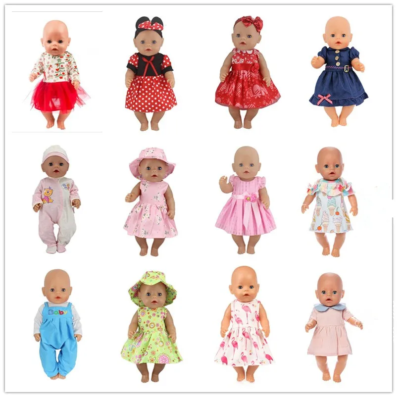 Кукольное платье подходит для кукол-младенцев 43 см Одежда новорожденных и