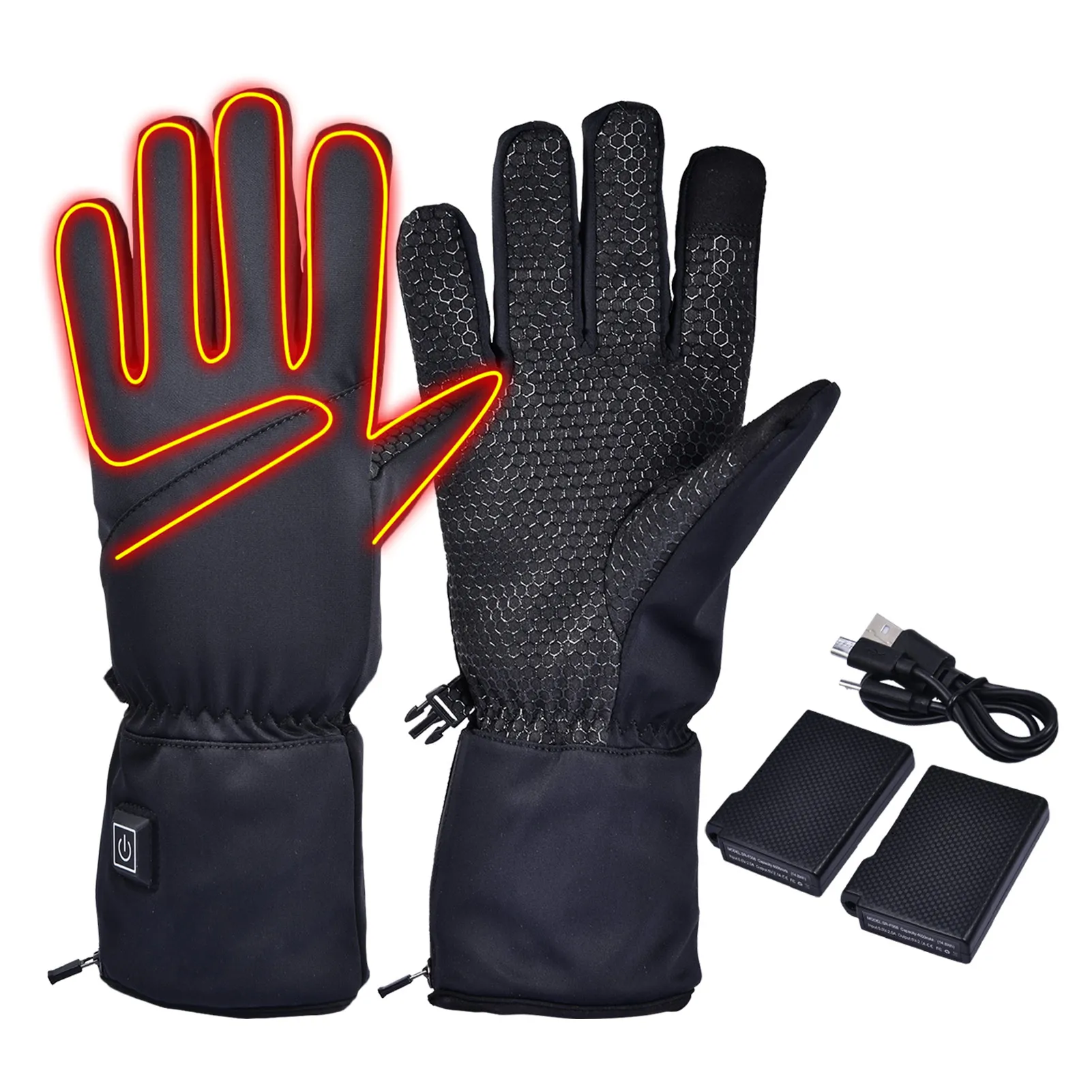 

USB Electric Heated Gloves Winter 3 Levels Adjustable Temperature Warm Bike Motorcycle Cycling Skiing Heating Gloves Warmer