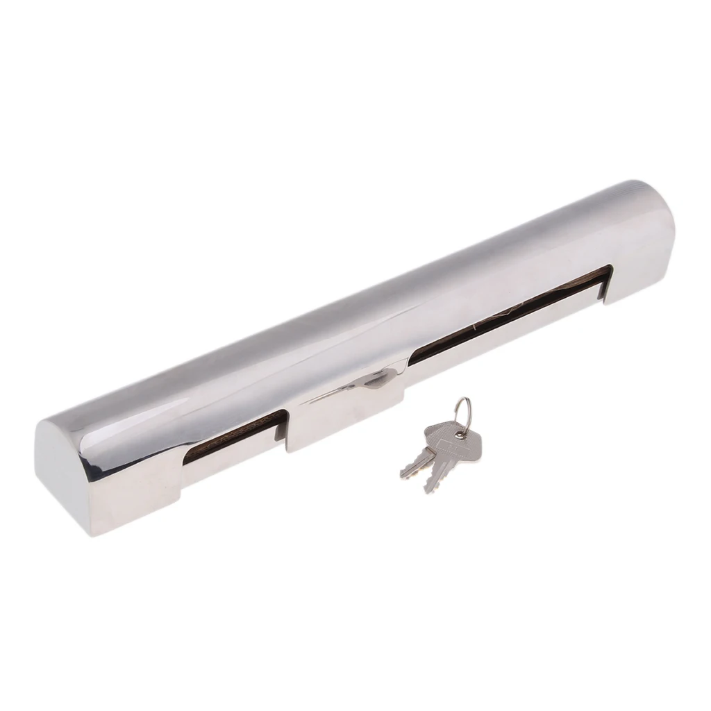 

12 inch Marine Outboard Motor Lock with 2 Keys, Stainless Steel