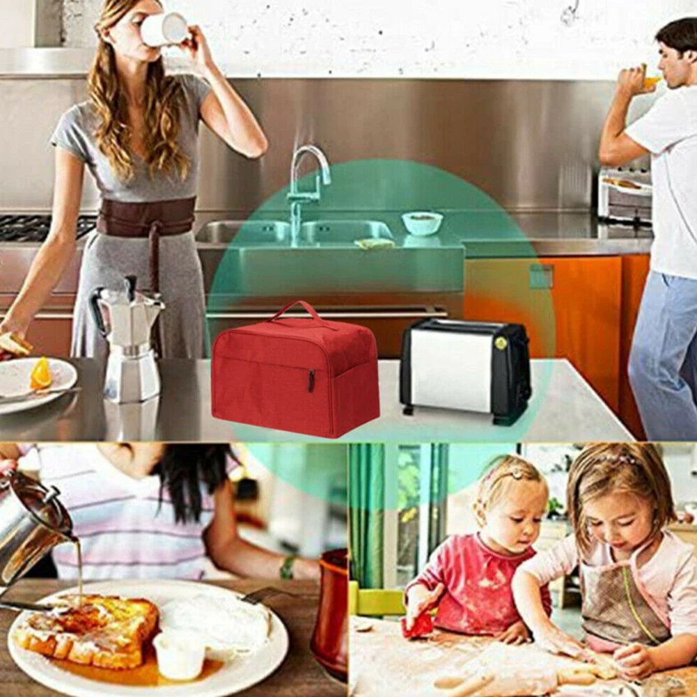 

With Pocket Bakeware Protector Splashproof Full Protection Solid With Handle Cotton Linen Toaster Cover Home Kitchen Easy Clean