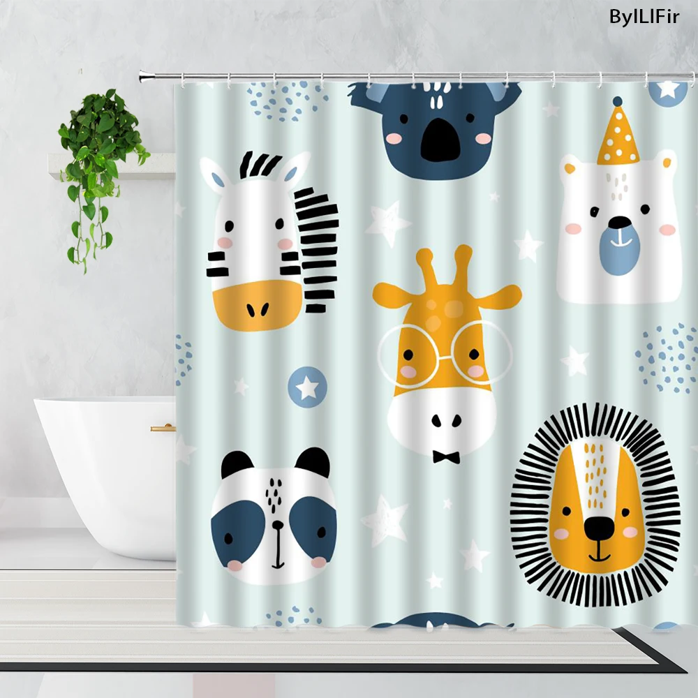 Занавески для ванной с рисунком оранжевых мультяшных кошек забавные креативные