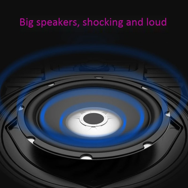 Беспроводная акустическая система Bluetooth для домашнего караоке с функцией TF-карты, USB, AUX и FM, портативная для использования на открытом воздухе.