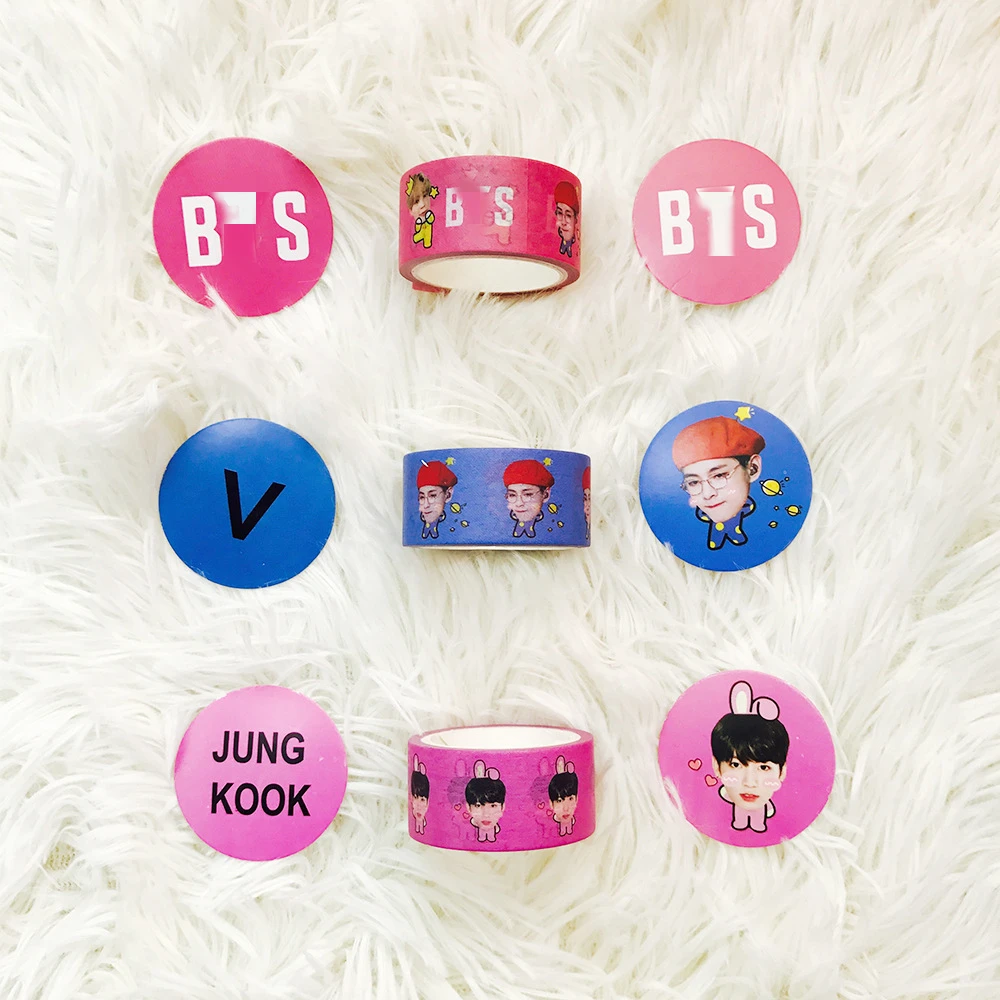 

Оптовая продажа, Kpop Bangtan Boys, мультяшный дневник, декоративный Новый альбомный бумажный стикер, Васи-лента, Корейская группа, декоративный ал...
