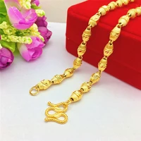 geometric olive beadeds chain necklaces 18k gold 3d jewelry for women men hiphop party anniversary jewelry birthday gifts male