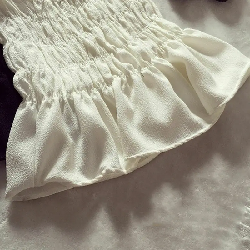 

Meihuida Newest Summer Women Sexy Tube Tops Strapless Ruffles Flod Off Shoulder Chiffon Crop Tops Beach Wear 2021