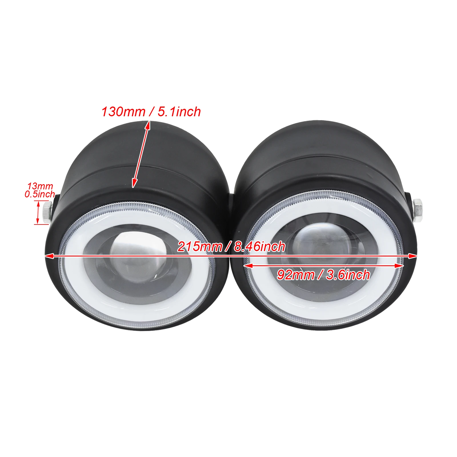 Motorcycle Universal Dual Twin Headlight Amber Angel Eyes Lamp w/ Bracket For Harley Heritage Softail Classic FLSTC Fat Boy FXS |