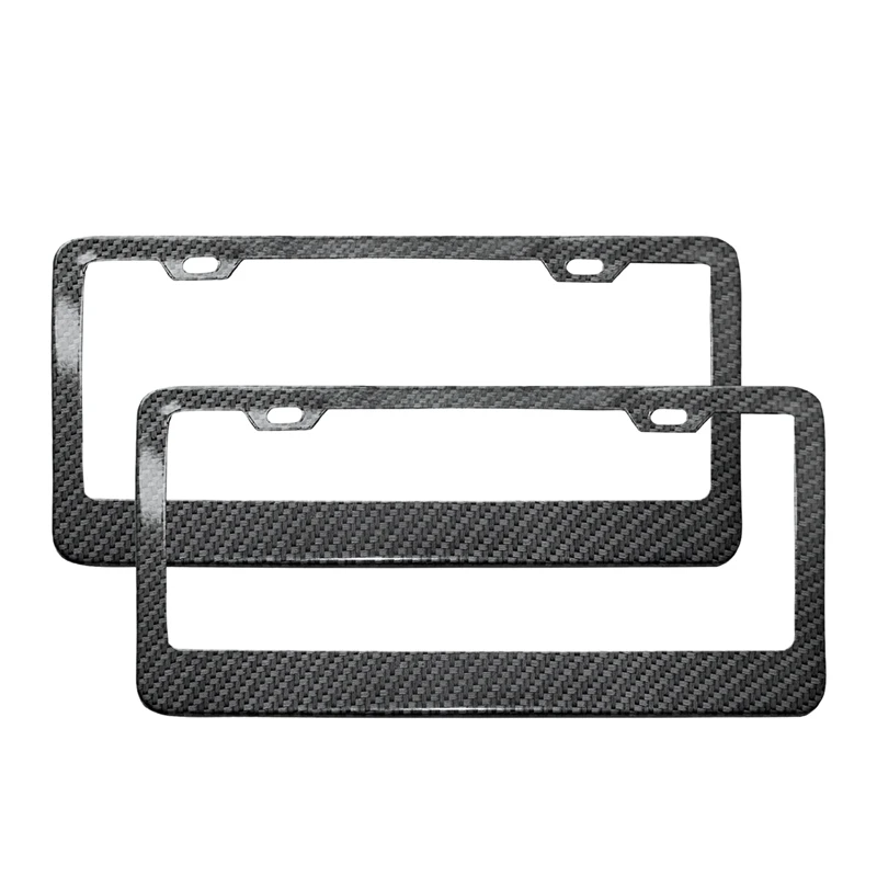 2 упаковки 3K Рамка для номерного знака из углеродного волокна с винтовыми