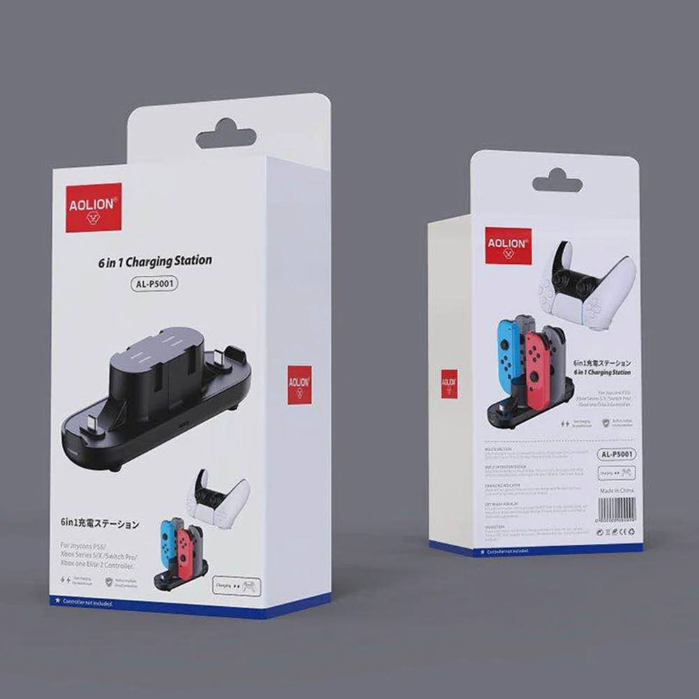 Зарядная Станция 6 в 1 для Nintendo Switch Pro Controller зарядная док-станция PS5 Xbox Series X S Joycon -