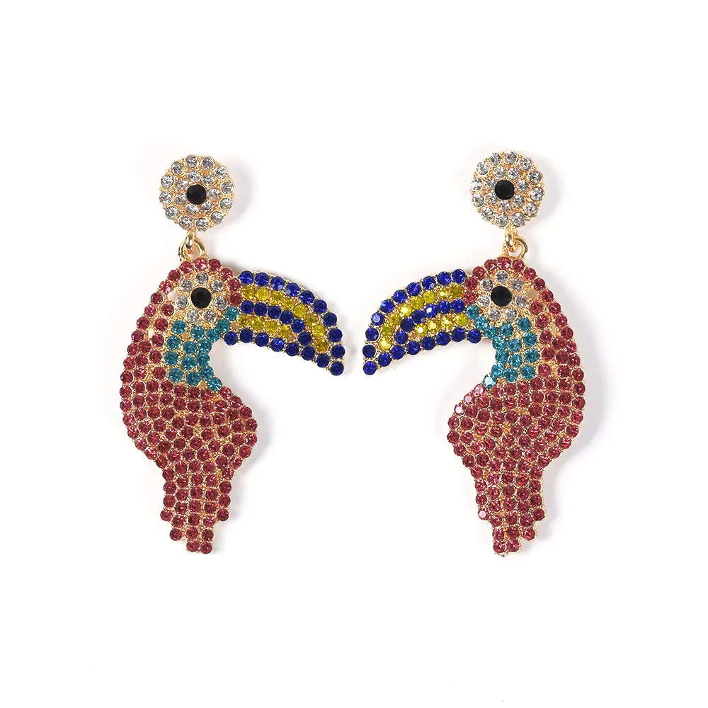 Красочные Висячие серьги ручной работы с кристаллами птицы Женские Бохо