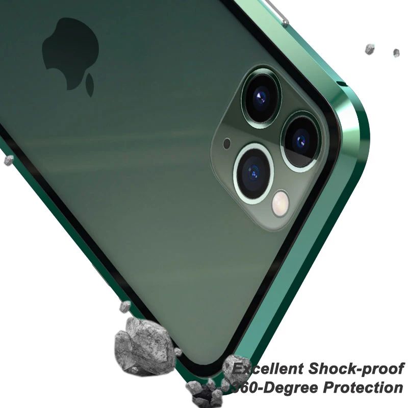 360 полный защитный Магнитный чехол для iPhone 11 ударопрочный PRO MAX металлический