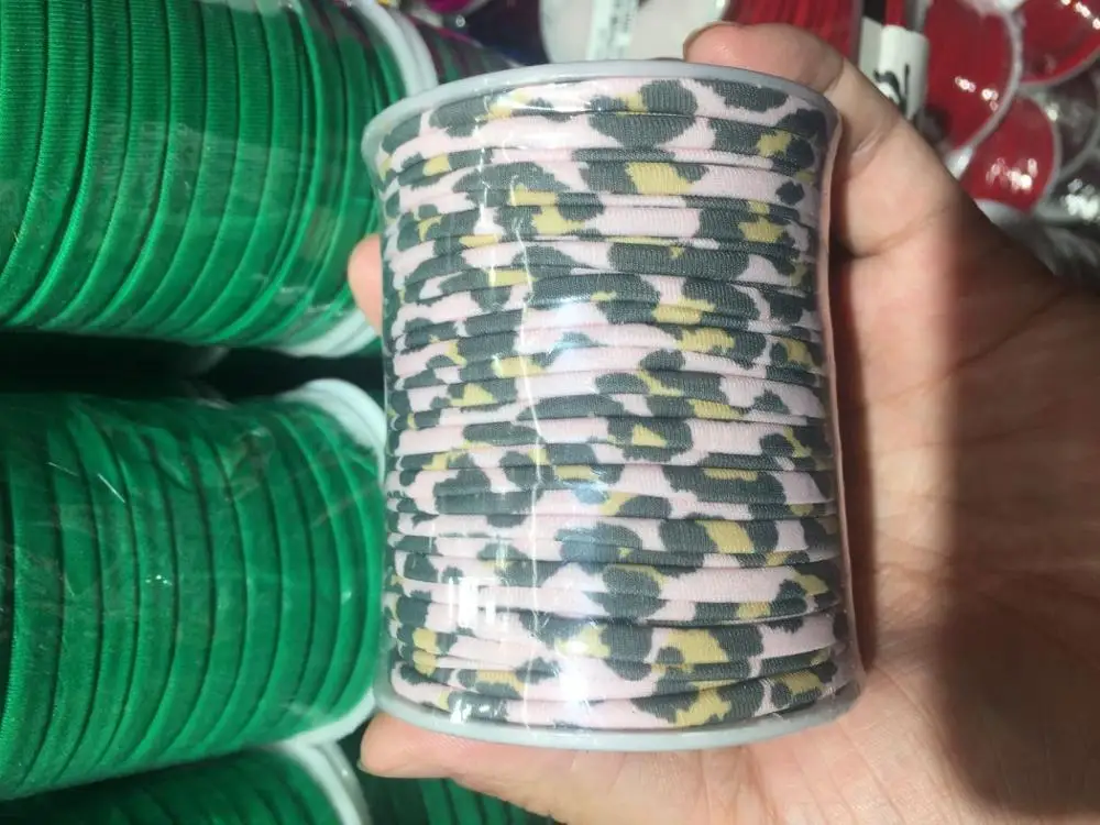 5 мм 20 метров/катушка разноцветный эластичный шнур из лайкры с леопардовым