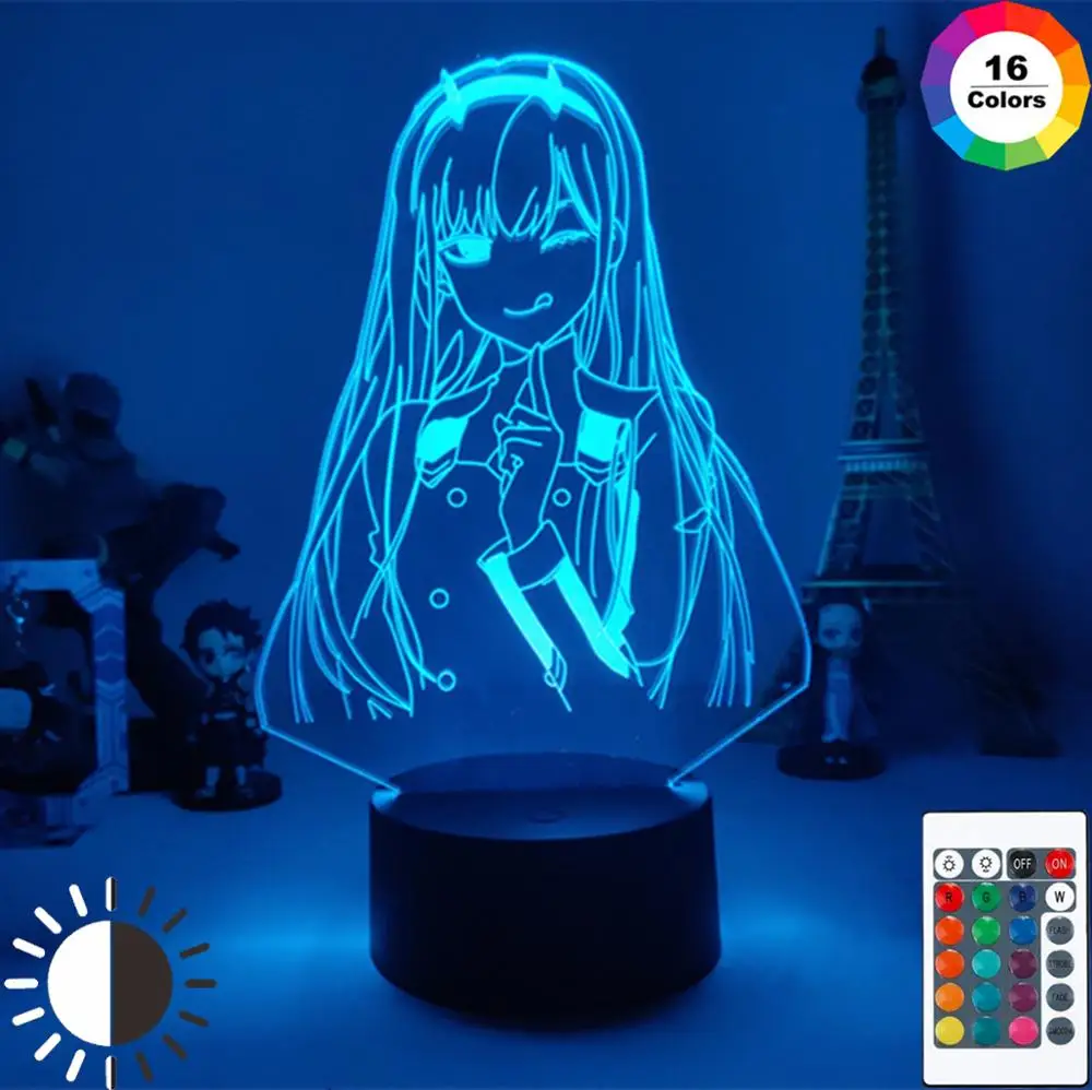 

Аниме ноль два 3D лампа рисунок ночной Светильник для детей и девочек Манга подарок Ночной светильник лампа Darling в Franxx