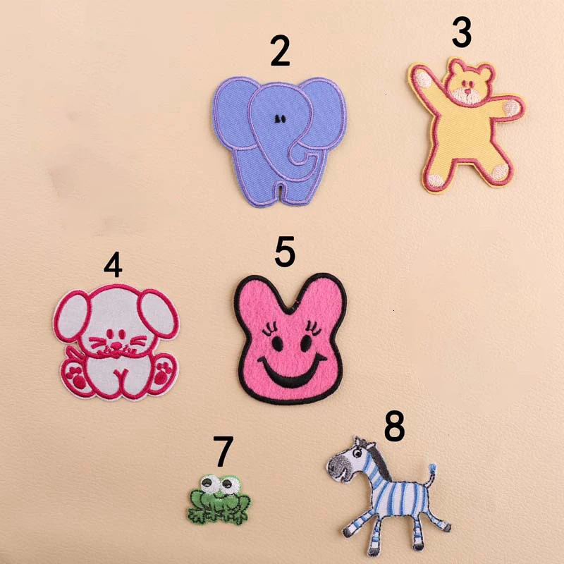 Мультяшные вышитые нашивки со слоном аппликации с утюгом медведем солнце