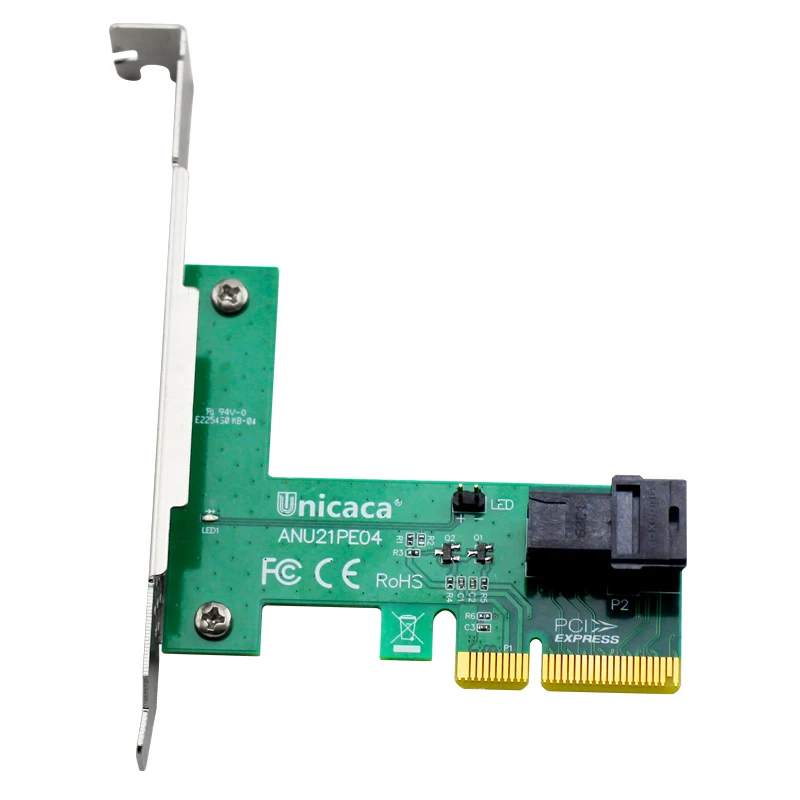 Адаптер UNICACA ANU21PE04 SFF8643* 1 PCIe3.0 X4 12 ГБ/сек. U.2 exp rise(поддержка nvme устройства