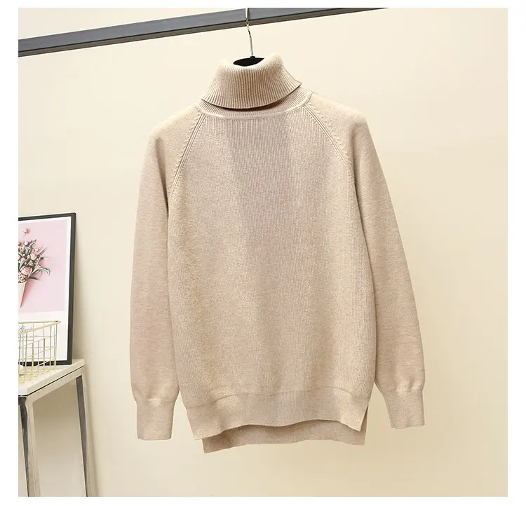 Женский свитер с высоким воротником Luzuzi зимний теплый женский джемпер плотный