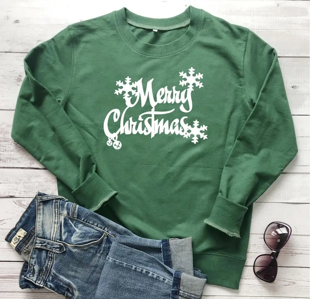 

Merry Christmas snow graphic women fashion holiday gift party hipster young street style warmer sweatshirts cute 90s young tops