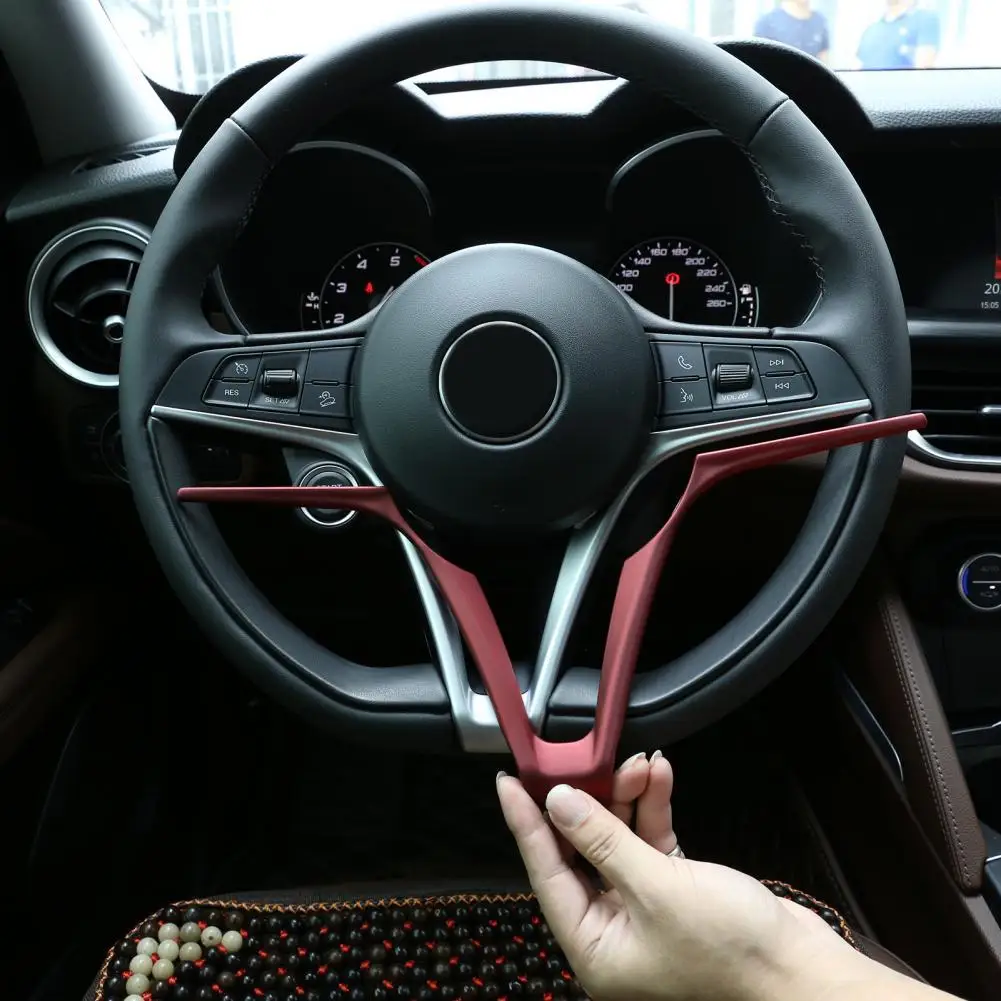 

70% Dropshipping!! Steering Wheel Cover V-shaped Waterproof ABS Elegant Steering Wheel Protector for Alfa Romeo Giulia Stelvio