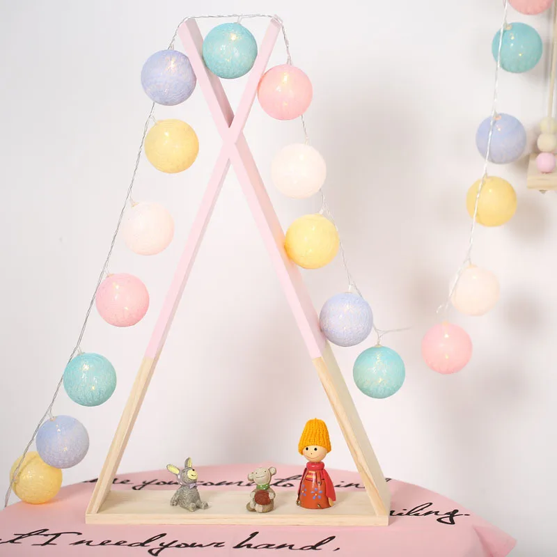 

Cotton Ball led Light string Holiday Lights Kids Play Tents Hanging Decoration Lamp Christmas Wedding Decorative Lantern 1.5/3m