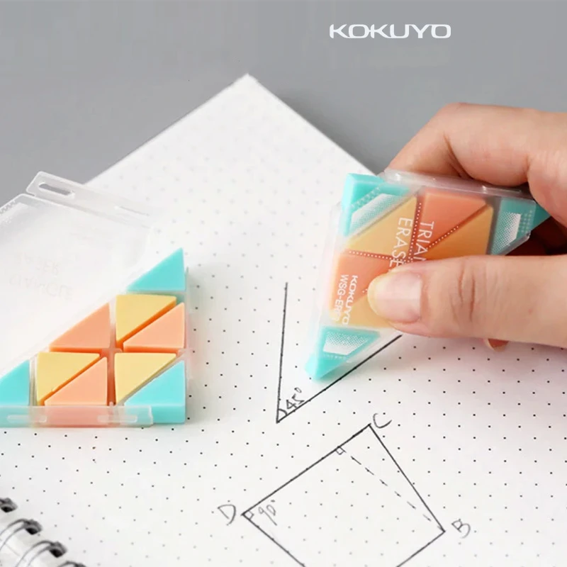 KOKUYO Triangle Eraser Multi Pastel Cookie Color Erasers for