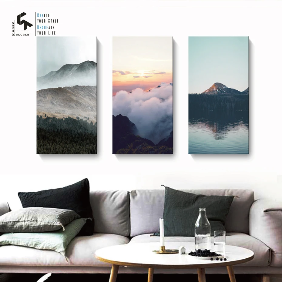 Создание и воссоздание современного плаката фотография гор пейзаж печатные