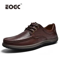 natural leather shoes men lace up anti slip flats shoes classic soft waterproof breathable walking men shoes zapatos hombre