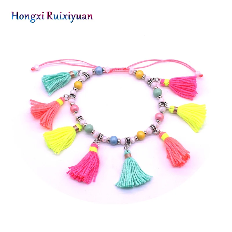 Анклет с бусинами в богемном стиле модный хрустальный браслет на ногу