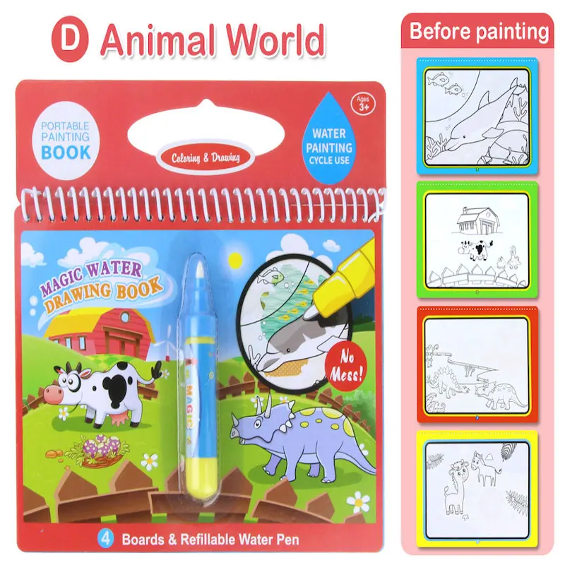 Волшебная книга для рисования водой раскраска и волшебная ручка игрушки раннее