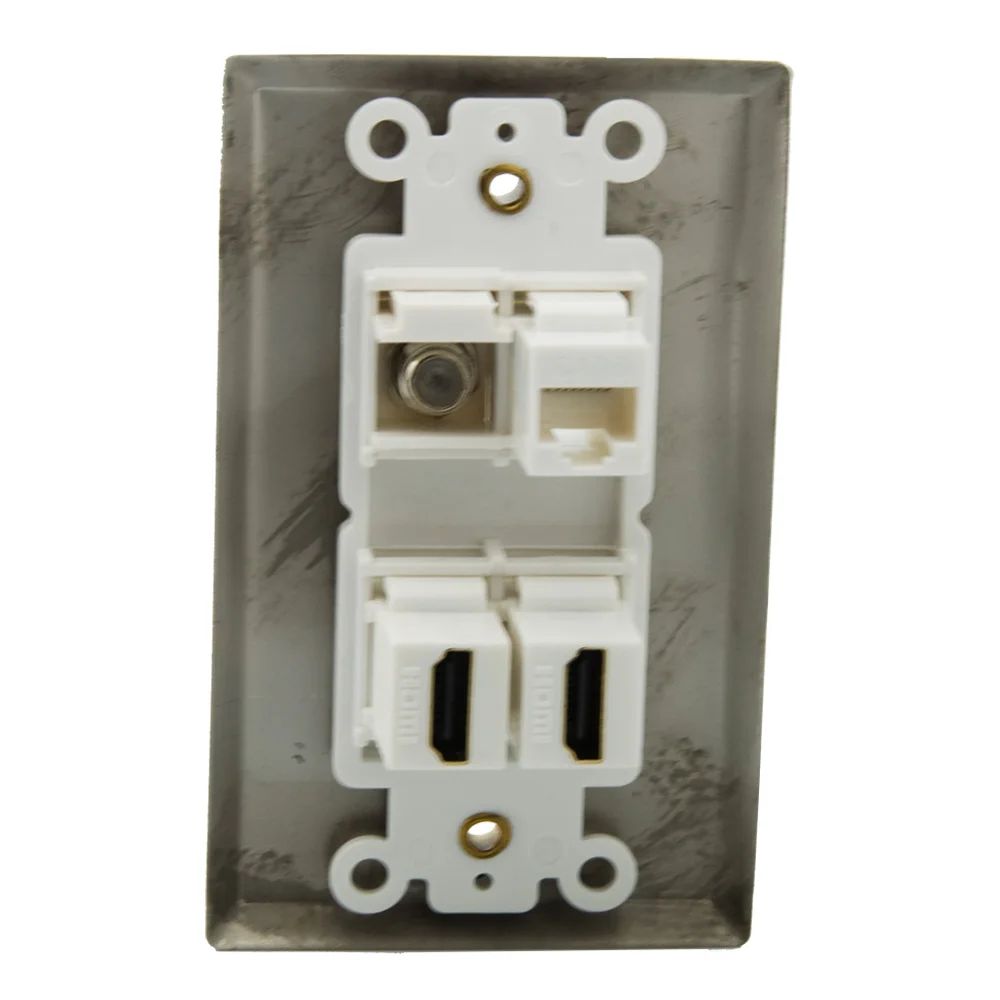 1 комплект из нержавеющей стали 2 порта s HDMI Порт CAT6 RJ45 порт коаксиальный F RG6