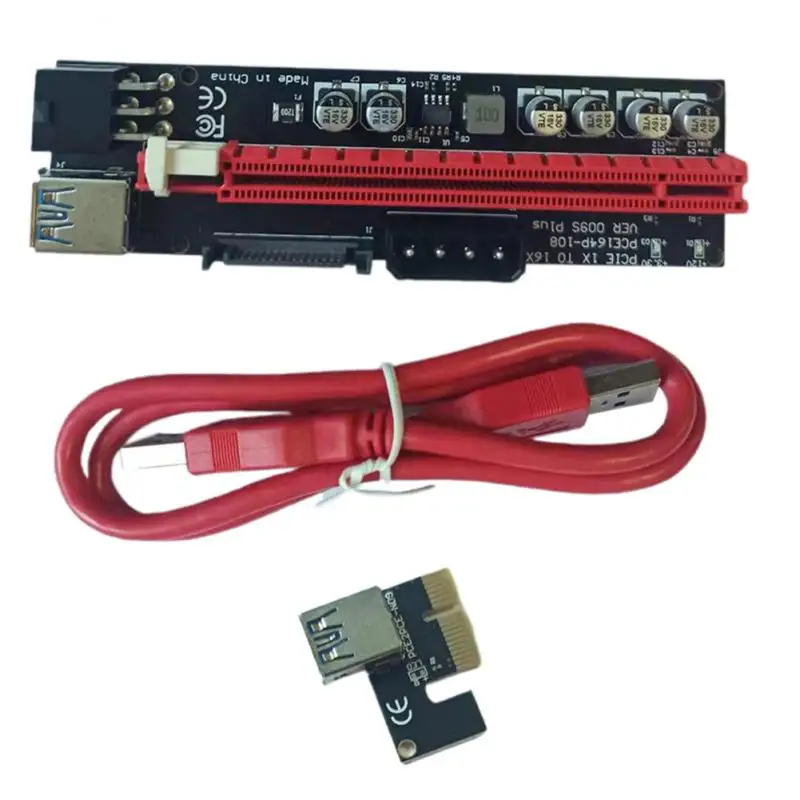 

5Pcs TISHRIC Pcie Riser 009s Plus Express 1X To 6X VER 009S Plus Cabo Riser Extender Adapter Video Card For BTC Mining Miner