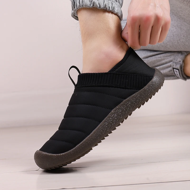 Зимние тапочки Теплая мужская обувь водонепроницаемая повседневная для пар