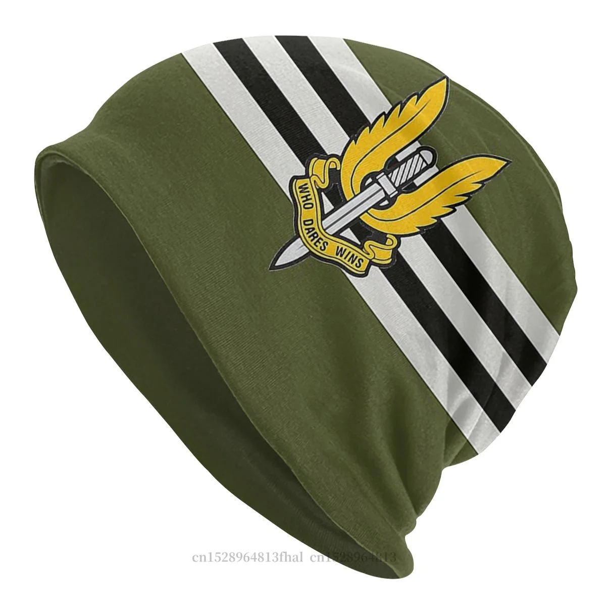 

Bonnet Hats OVERLORD Nazarick Anime Men Women's Skullies Beanies Hat D Day Stripes With SAS Insignia Winter Warm Cap Street Caps
