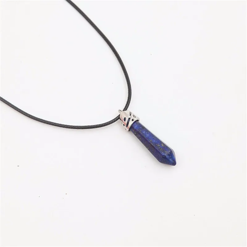 Natural Quartz Pendant Stone Hexagonal Pillar Pendants Necklace Chakra Healing Crystal Point Gem Necklaces For Women Jewelry
