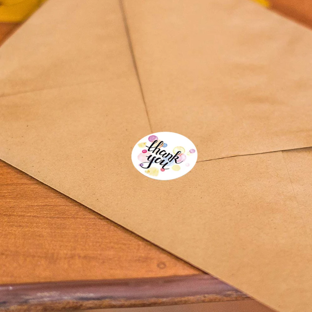 

100-500Pcs Round Thank You Stickers Rainbow Bubble Labels for Wedding Pretty Gift Cards Envelope Decorate Sealing Label Stickers