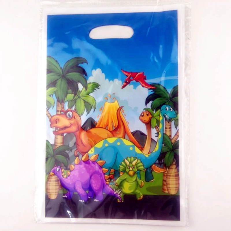10 шт. детские подарочные сумки с изображением динозавра животных вечерние