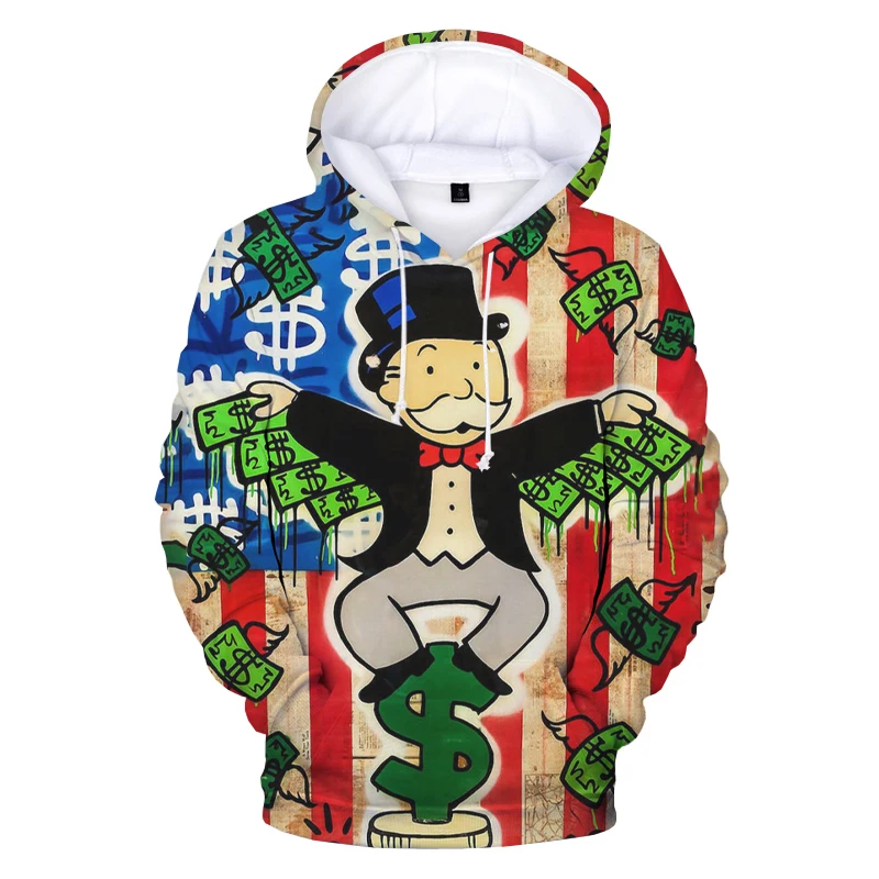 

Monopoly 3D Printed Hoodies Unisex Alec Monopoly Old Rich Men Graphic O-Neck Streetwear Oversize Hoodies