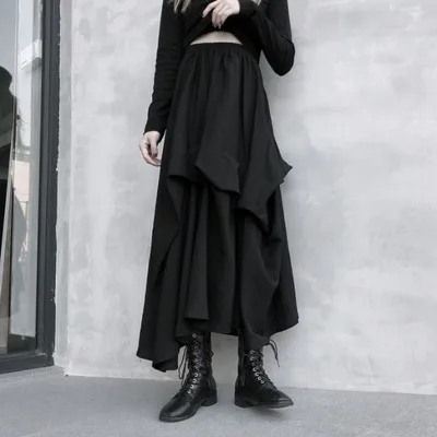 Женская Асимметричная юбка с эластичной резинкой на талии весну и лето 2020 |