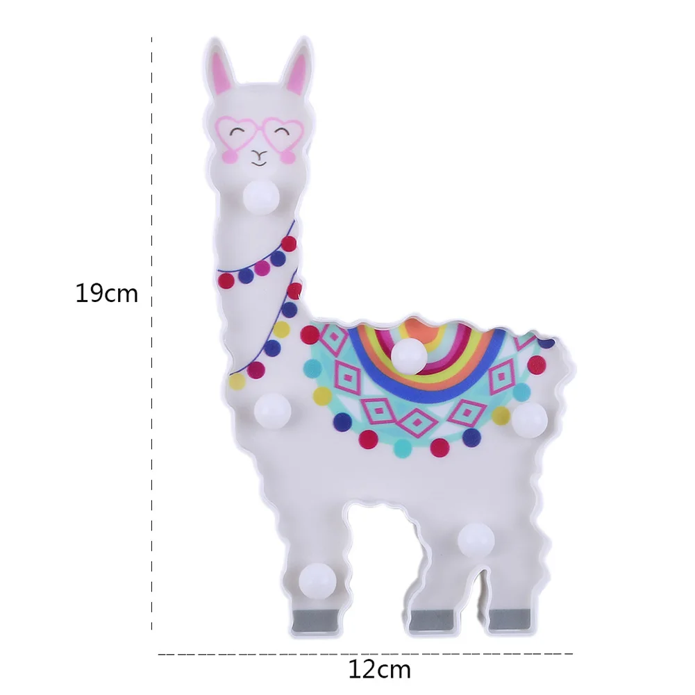 

Battery Operated Alpaca Shaped 6 LED Bedside Modeling Hanging Wall Lamp Children Kids Bedroom Decorative Night Light Gift