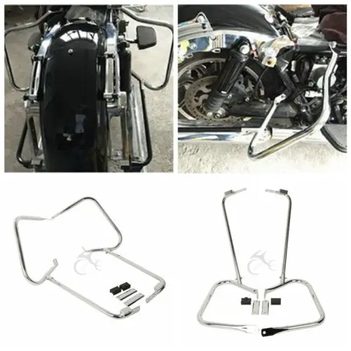 Мотоцикл седельная сумка защитная скоба светодиодный свет бар набор для Harley Touring