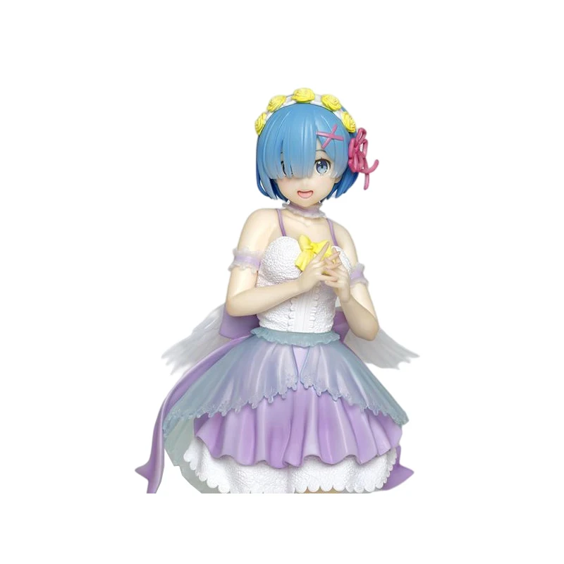 

Anime Figures Re:Life in a different World From Zero Rem Angel Dress Collection Doll 20cm PVC Decration Model Kids Toys For Boys