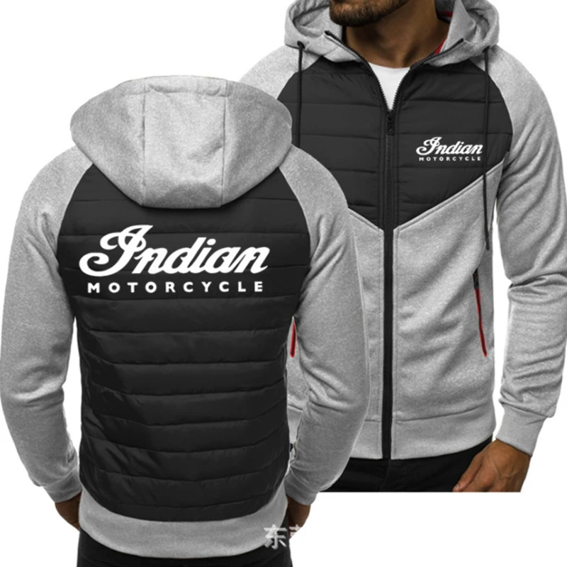 

2020 New Men Hoodies for Indian Logo Spring Autumn Jacket Casual Sweatshirt Long Sleeve Zipper Hoody