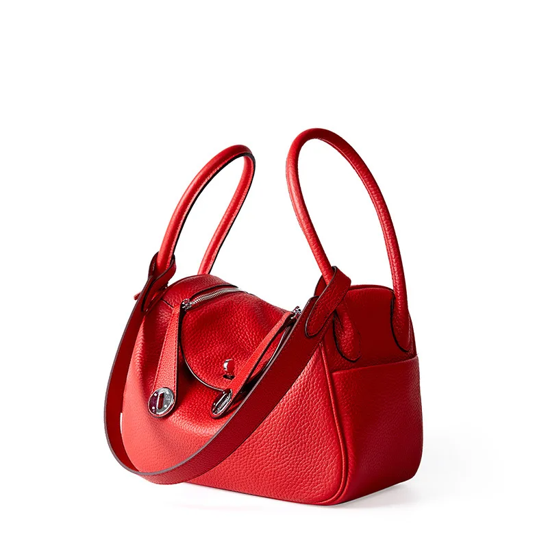 

2020 high end customized imported cow leather pillow bag doctor bag one shoulder portable straddle lady bag