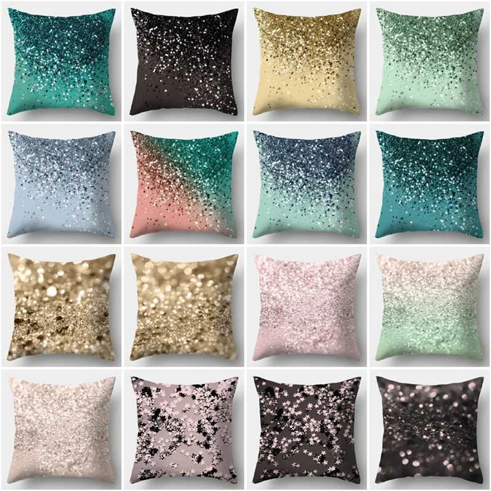 100% Новые красочные сверкающие с геометрическим узором Чехлы для подушек