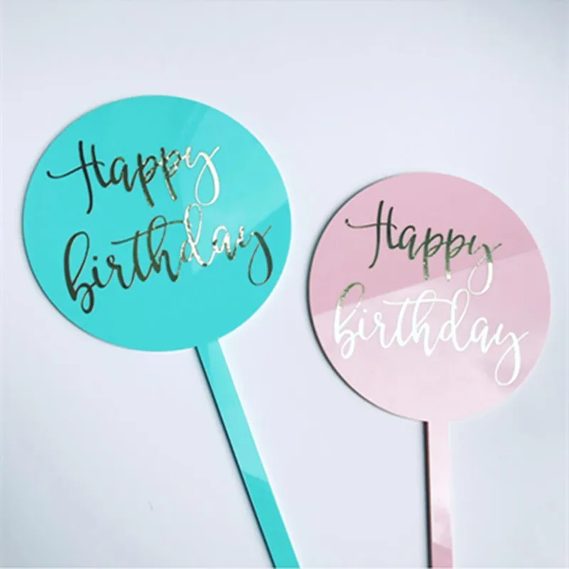 Новый Цвет Фул Happy топперы для торта на день рождения Любовь День акриловые