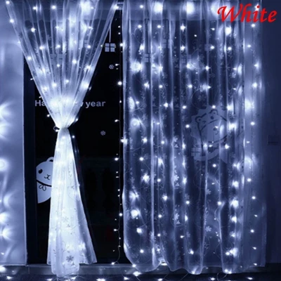 White 4,5 м x 3 м/2 м/1 м светодиодные гирлянды сосулька рождественские сказочные огоньки для дома на открытом воздухе для свадьбы/вечерние/занавески/украшения сада - Испускаемый цвет: White