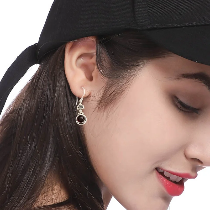 Ретро Lapis опал песчаник кристаллический крючок длинные висячие серьги