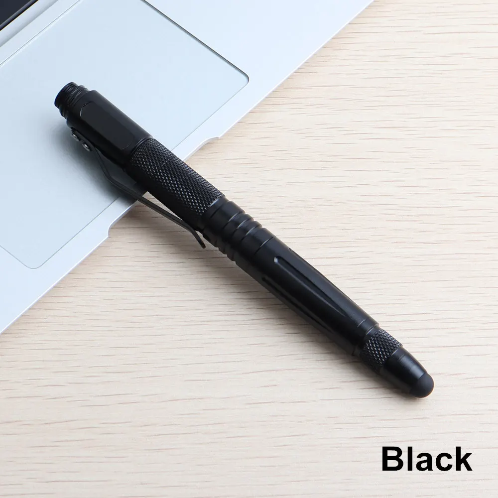 Tool Pen Black Тактическая Ручка инструмент для самообороны для выживания военный металлический стилус стеклянный выключатель шариковая ручка многофункциональный инструмент 2 Дополнительные чернила - Цвет: Tool Pen Black