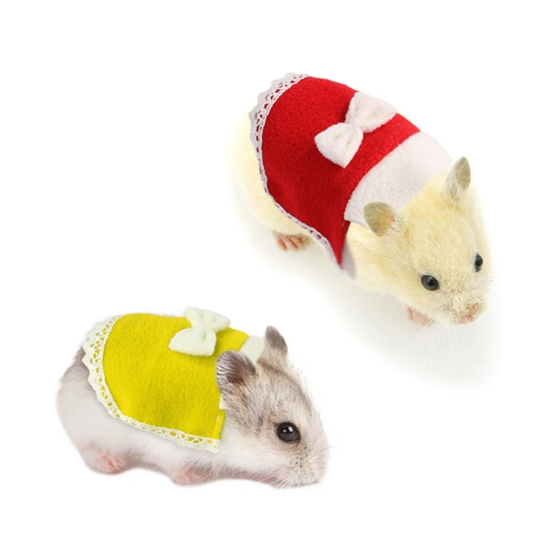 Squirrel Clothes Small Animal Harness Vest Pet Guinea-Pig Bunny Hamster Teacup Poodle Kitten with Lovely Bow Decoration