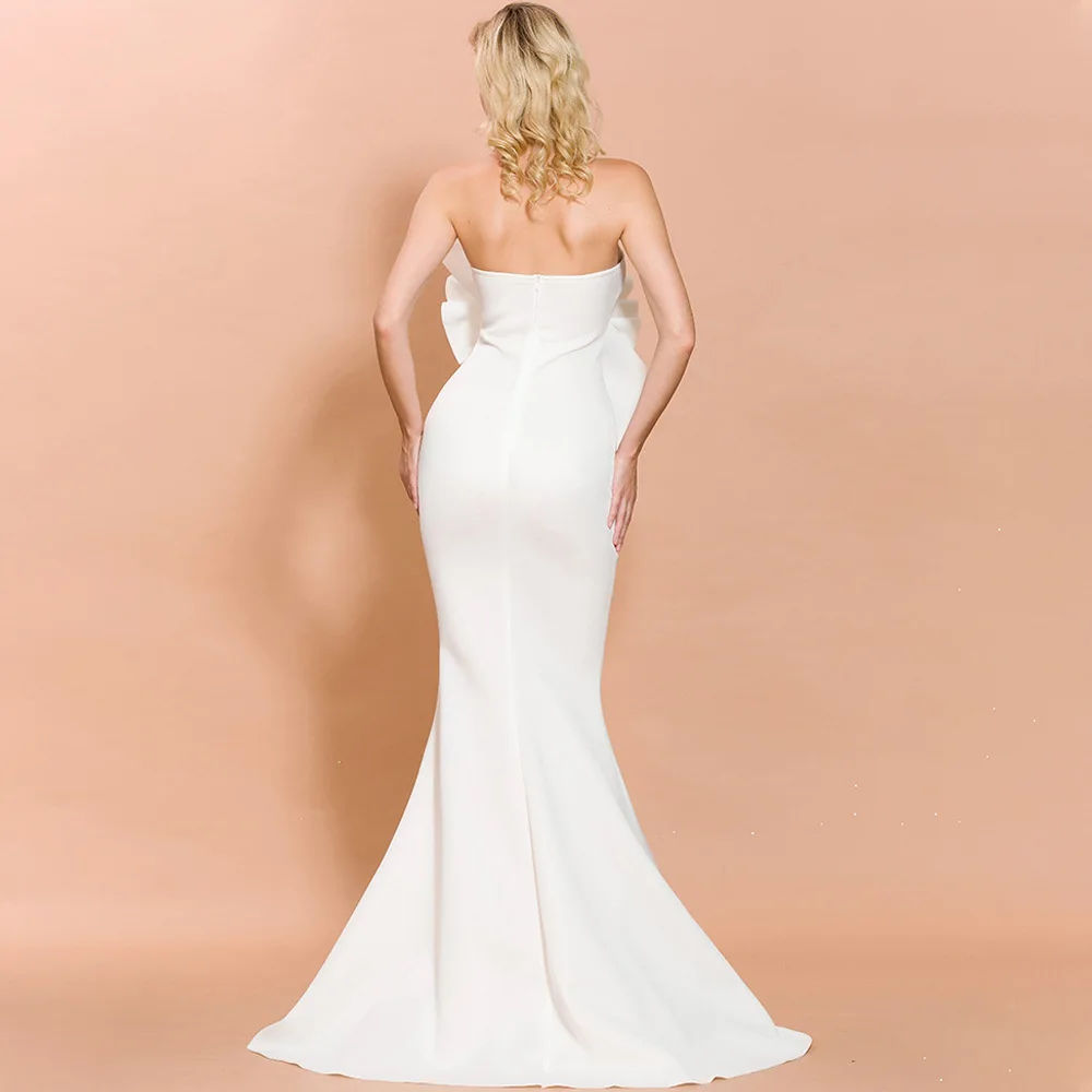 

Party Dresses Women Evening Elegant Sexy Off Shoulder Flower Bodycon Mermaid Dress 2021 Sleeveless Backless Long Maxi Dresses